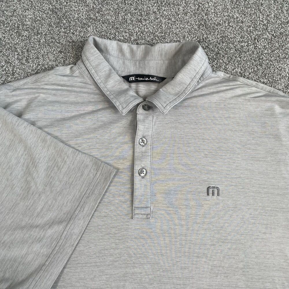 Travis Mathew The Heater Polo Men's Golf Performance Stretch Gray Size XXL 2XL